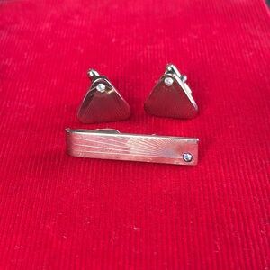 Gold Tone Cufflink & Tie Clip Bundle